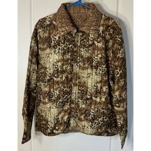 Unbranded Gold Animal Print Reversible Long Sleeve Full Zip XL